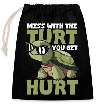 Militants des droits des animaux de la mer Reptiles de compagnie - Sac cadeau en coton avec cordon (25 x 30 cm) - noir - Devant