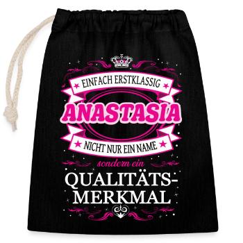Quality feature Anastasia simply first-class - Closable cotton gift bag (25x30cm) - black - Front