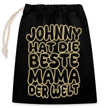 Dire Johnny - Sac cadeau en coton avec cordon (25 x 30 cm) - noir - Devant
