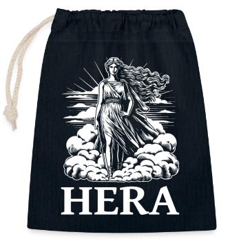 Héra, la déesse grecque – Design pour Mytholog - Sac cadeau en coton avec cordon (25 x 30 cm) - bleu marine - Devant