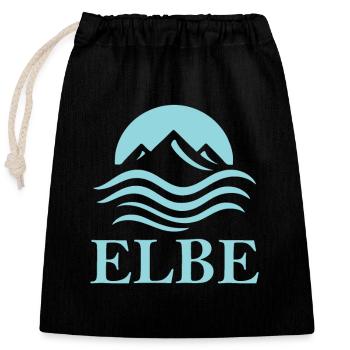 Elbe – Fleuve des villes hanséatiques et de la nature - Sac cadeau en coton avec cordon (25 x 30 cm) - noir - Devant