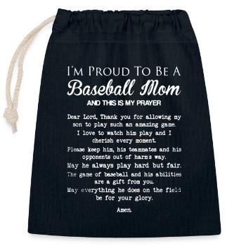 Baseball Mom's Prayer - Closable cotton gift bag (25x30cm) - navy - Front