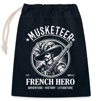 Musketeer, the French hero - Closable cotton gift bag (25x30cm) - navy - Front