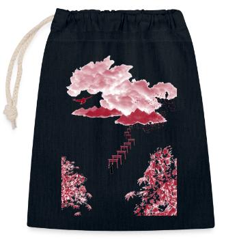 Vers la Montagne Sacrée - Sac cadeau en coton avec cordon (25 x 30 cm) - bleu marine - Devant