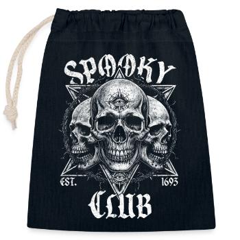 Spooky Club Graustufen-Schädel & Schlangen-Skin - Verschließbarer Geschenkbeutel aus Baumwolle (25x30cm) - Navy - Vorne
