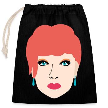 Pretty portrait with red hair - Closable cotton gift bag (25x30cm) - black - Front