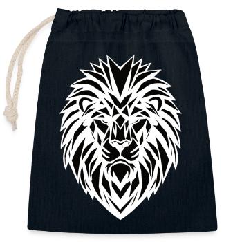 Löwe Premium Design - Closable cotton gift bag (25x30cm) - navy - Front