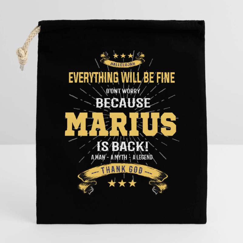 Everything will be fine Marius Is back Closable cotton gift bag (25x30cm)