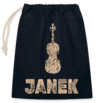 Janek dans le rôle de l’alto - Sac cadeau en coton avec cordon (25 x 30 cm) - bleu marine - Devant