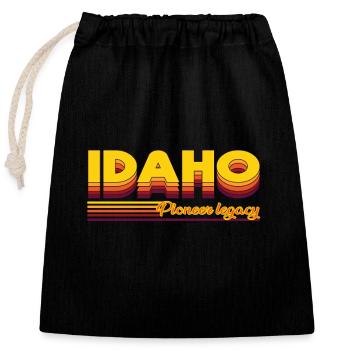 cool Idaho États-Unis États design - Sac cadeau en coton avec cordon (25 x 30 cm) - noir - Devant