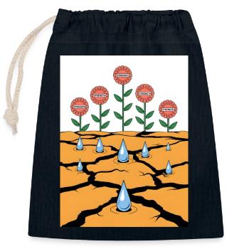 Kraft blüht aus Widrigkeiten – Resilience Art - Verschließbarer Geschenkbeutel aus Baumwolle (25x30cm) - Navy - Vorne