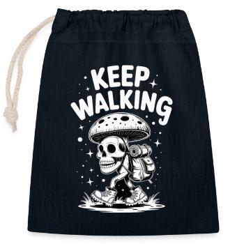 keep walking - Closable cotton gift bag (25x30cm) - navy - Front