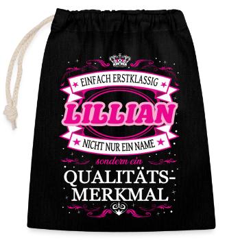 Quality feature Lillian simply first-class - Closable cotton gift bag (25x30cm) - black - Front