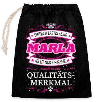 Quality feature Marla simply first-class - Closable cotton gift bag (25x30cm) - black - Front