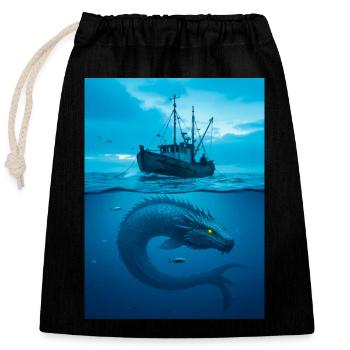 Cirein-Cròin, shapeshifting sea dragon of Scottish - Closable cotton gift bag (25x30cm) - black - Front