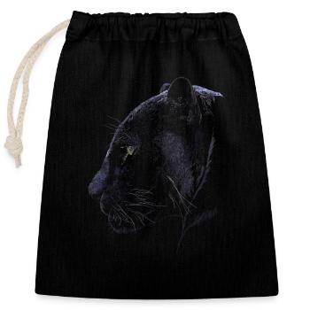 Panther - Closable cotton gift bag (25x30cm) - black - Front
