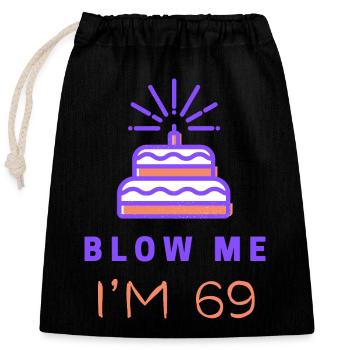 Illustration de gâteau d’anniversaire de célébration - Sac cadeau en coton avec cordon (25 x 30 cm) - noir - Devant
