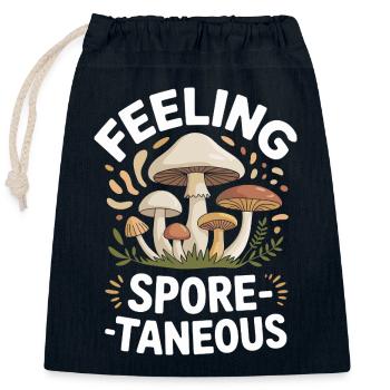 Feeling Spore-taneous Funny Mycology - Verschließbarer Geschenkbeutel aus Baumwolle (25x30cm) - Navy - Vorne