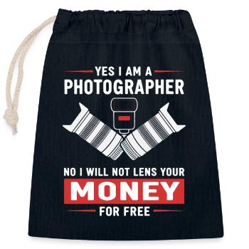 Humor Photographer - Closable cotton gift bag (25x30cm) - navy - Front