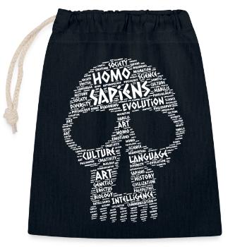 Homo Sapiens Cloud - Closable cotton gift bag (25x30cm) - navy - Front