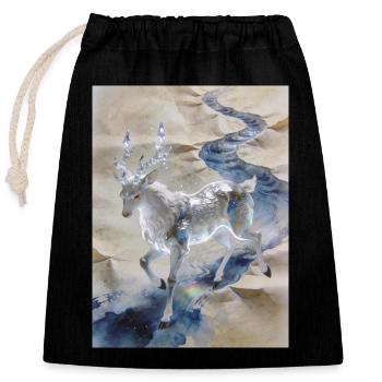 L'Onde Initiale : Fuzhu – Clarté Divine - Sac cadeau en coton avec cordon (25 x 30 cm) - noir - Devant