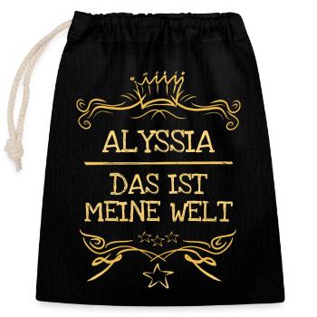 Frau Alyssia - Verschließbarer Geschenkbeutel aus Baumwolle (25x30cm) - Schwarz - Vorne
