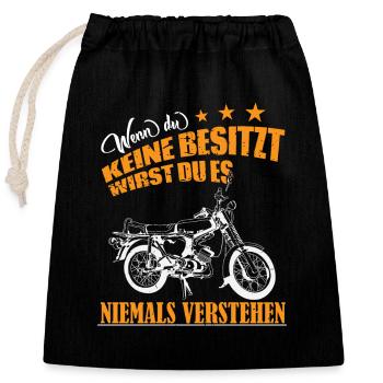 DDR Simme // Wenn du keine besitzt... - Verschließbarer Geschenkbeutel aus Baumwolle (25x30cm) - Schwarz - Vorne
