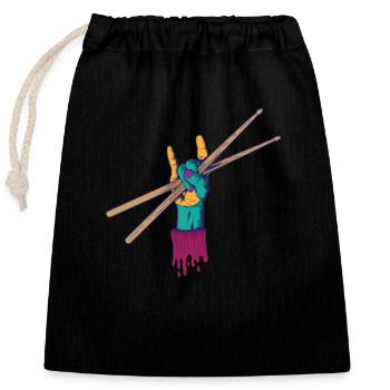 Schlagzeugstöcke Musik Drummer Drumsticks - Verschließbarer Geschenkbeutel aus Baumwolle (25x30cm) - Schwarz - Vorne