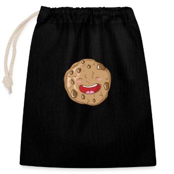 Cookie the delicious biscuit - Closable cotton gift bag (25x30cm) - black - Front