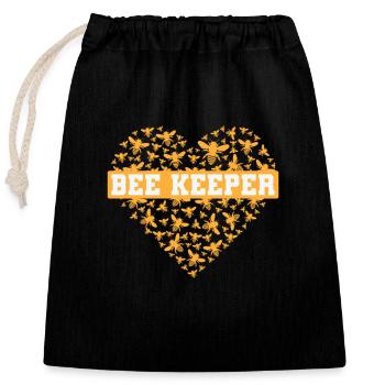 Apiculteur abeilles Miel Bee Keeper - Sac cadeau en coton avec cordon (25 x 30 cm) - noir - Devant