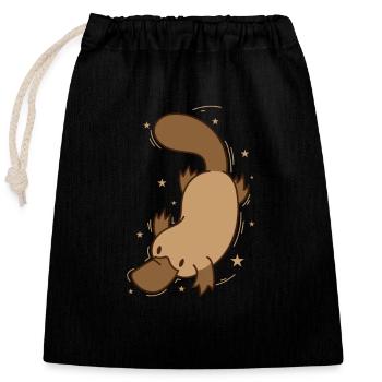 Ornithorynque plongeant en Australie - Sac cadeau en coton avec cordon (25 x 30 cm) - noir - Devant