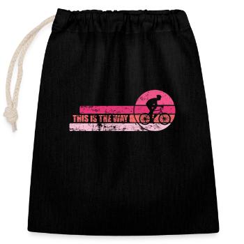 This is the Way Cycling Fitness - Closable cotton gift bag (25x30cm) - black - Front