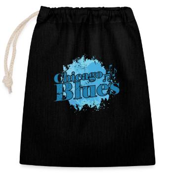 Trompette de musique blues de Chicago - Sac cadeau en coton avec cordon (25 x 30 cm) - noir - Devant