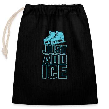 Just Add Ice Schlittschuhlaufen Eisbahn - Verschließbarer Geschenkbeutel aus Baumwolle (25x30cm) - Schwarz - Vorne