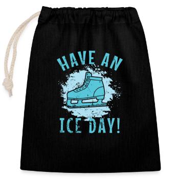 Have an Ice Day Schlittschuhlaufen Eisbahn - Verschließbarer Geschenkbeutel aus Baumwolle (25x30cm) - Schwarz - Vorne