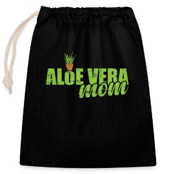 Aloe Vera Mom Heilpflanze Medizin Kosmetik - Verschließbarer Geschenkbeutel aus Baumwolle (25x30cm) - Schwarz - Vorne