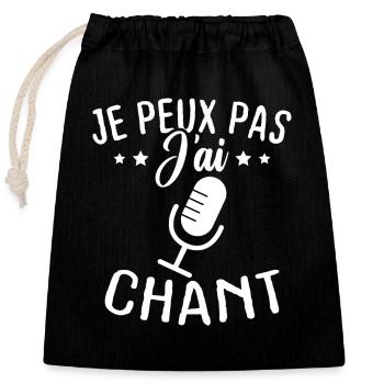 Je peux pas j ai chant - Sac cadeau en coton avec cordon (25 x 30 cm) - noir - Devant