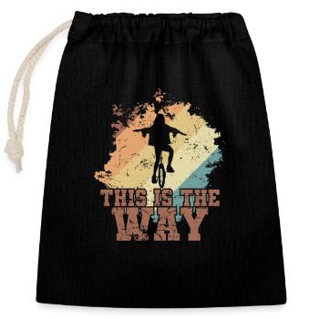 This is the Way Unicycle Balance - Closable cotton gift bag (25x30cm) - black - Front