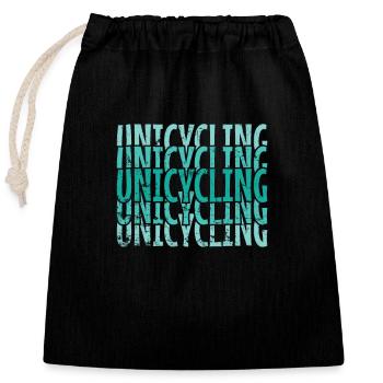 Unicycling Cycling Leisure - Closable cotton gift bag (25x30cm) - black - Front