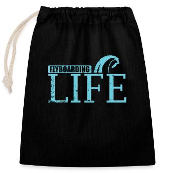 Flyboarding Life Water Sports Hobby - Closable cotton gift bag (25x30cm) - black - Front