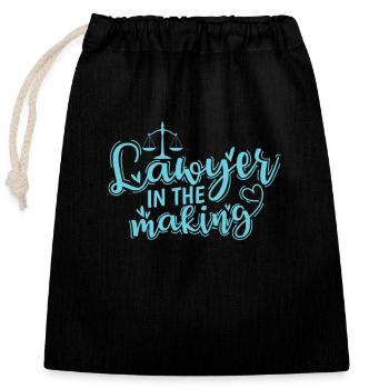 Juriste en devenir Juriste - Sac cadeau en coton avec cordon (25 x 30 cm) - noir - Devant