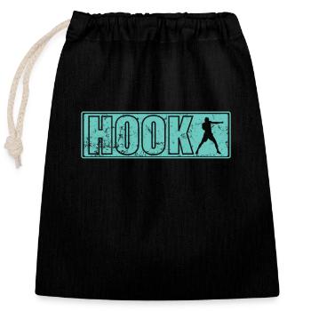 Hook Punch Boxes - Closable cotton gift bag (25x30cm) - black - Front