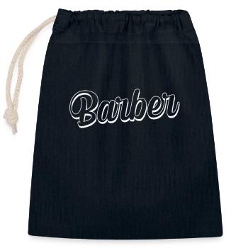 Barber Hair Hairdresser Profession - Closable cotton gift bag (25x30cm) - navy - Front