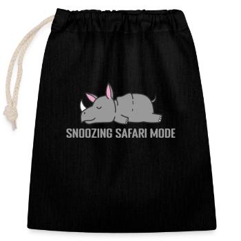 Snoozing Safari Mode Pyjama Schlafanzug - Verschließbarer Geschenkbeutel aus Baumwolle (25x30cm) - Schwarz - Vorne