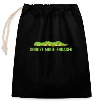 Snooze Mode: Engaged Schlafanzug Pyjama - Verschließbarer Geschenkbeutel aus Baumwolle (25x30cm) - Schwarz - Vorne