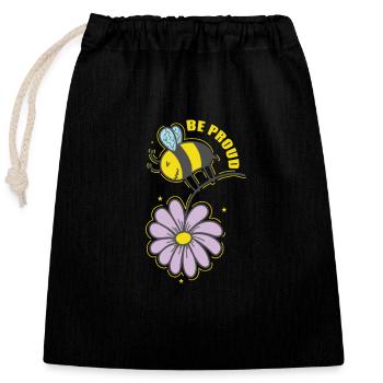 Soyez fiers Abeilles Animaux Nature Apiculteurs - Sac cadeau en coton avec cordon (25 x 30 cm) - noir - Devant