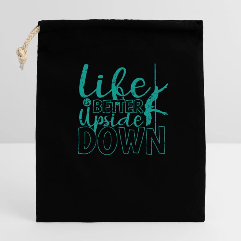 Comme Better upside down pole dance pole dance pole Sac cadeau en coton avec cordon (25 x 30 cm)