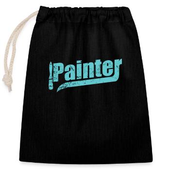 Painter Lackierer Beruf - Verschließbarer Geschenkbeutel aus Baumwolle (25x30cm) - Schwarz - Vorne