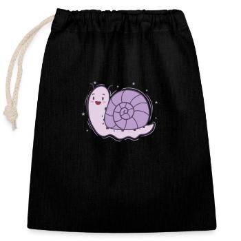 Snail, Snail Shell, Animal - Closable cotton gift bag (25x30cm) - black - Front