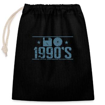 Disquette et module de mémoire rétro CD des années 1990 - Sac cadeau en coton avec cordon (25 x 30 cm) - noir - Devant